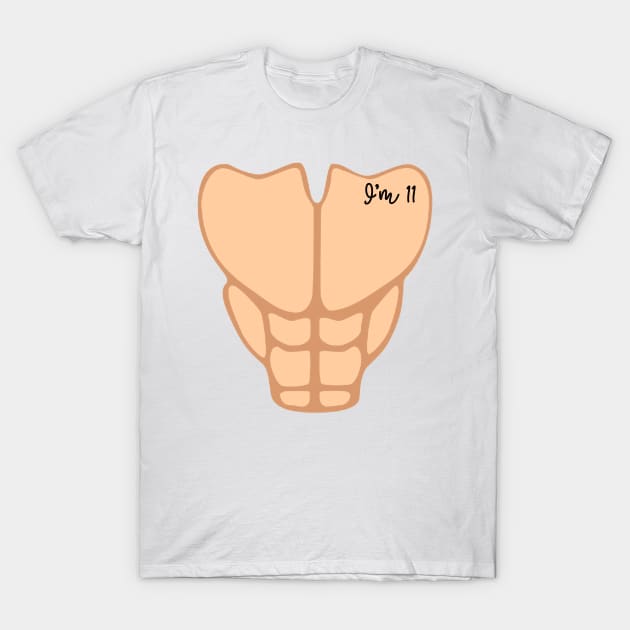 Six Pack I'm 11th Birthday Funny Boy Kids T-Shirt by macshoptee